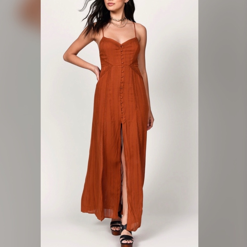 Low Back Maxi Dress- Burnt Orange